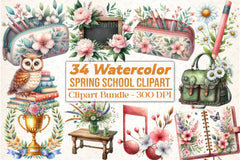 Spring School Clipart Bundle 10 - CraftNest - Digital Crafting and Art