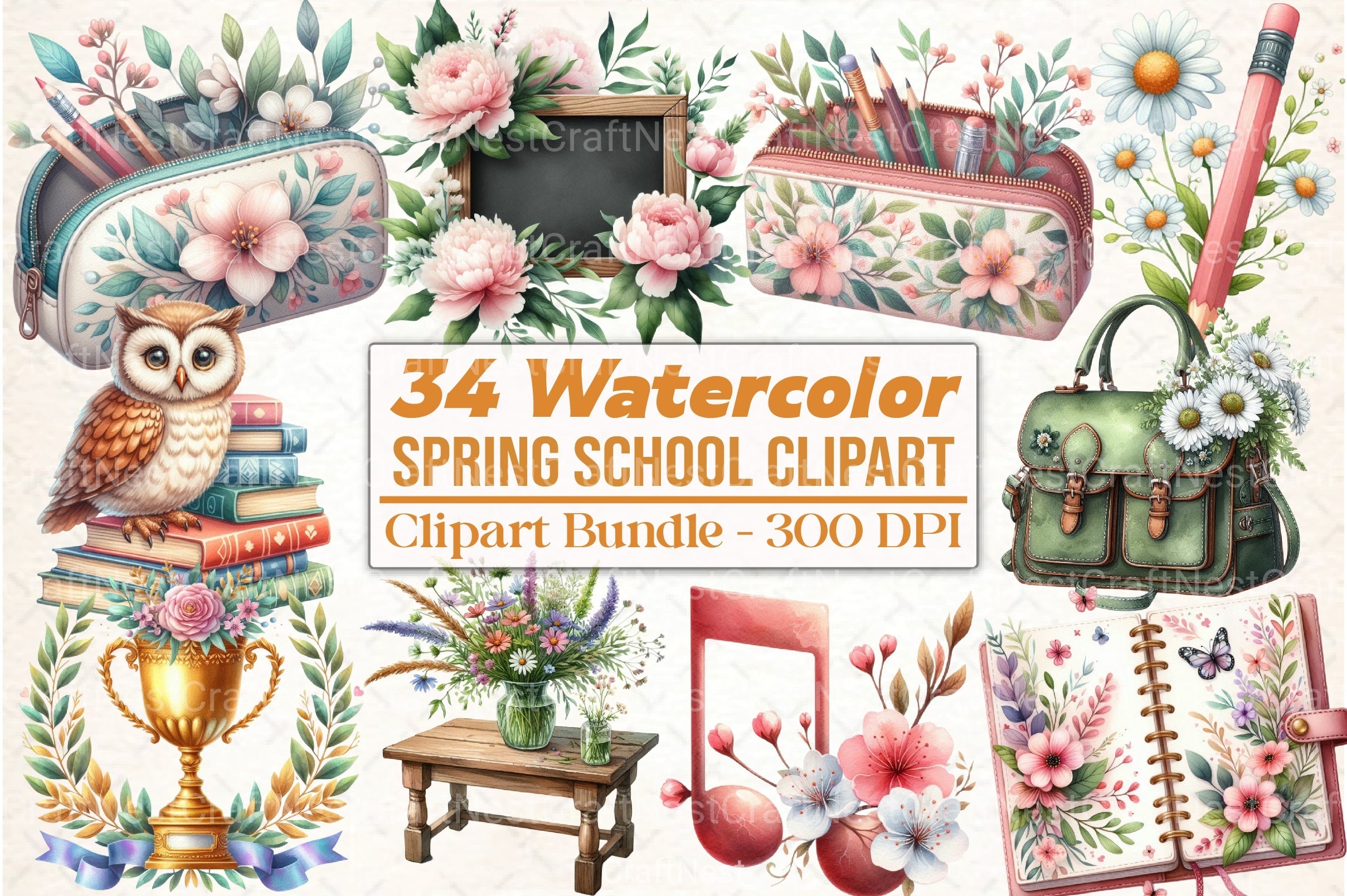 Spring School Clipart Bundle 10 - CraftNest - Digital Crafting and Art