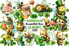 St. Patrick's Day Bee Clipart Bundle - CraftNest - Digital Crafting and Art