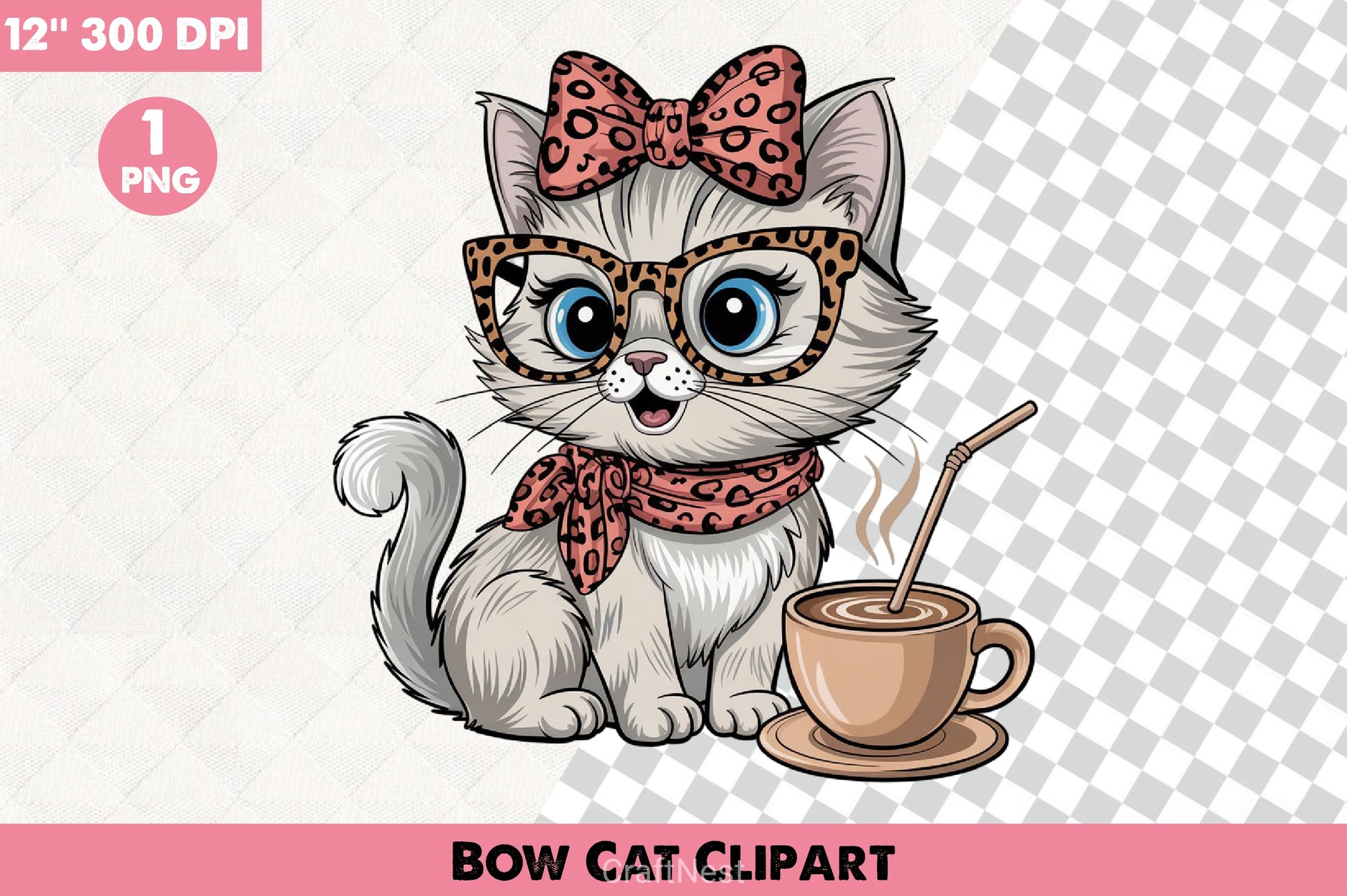 Bow Cat Clipart Bundle 2 - CraftNest - Digital Crafting and Art