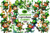 Green Leprechaun Dancing Pole Clipart Bundle