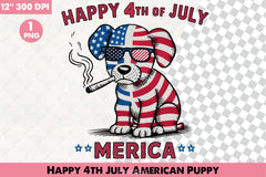 Happy 4th July Puppy Clipart Bundle - CraftNest - Digital Crafting and Art