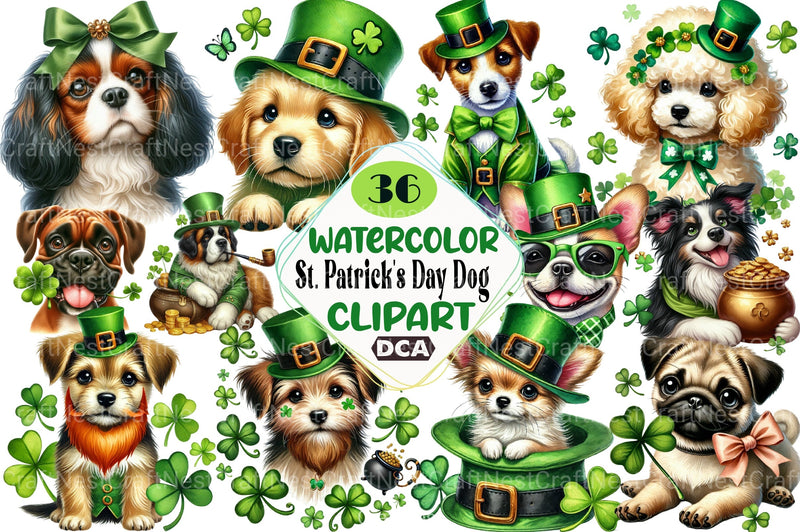 St. Patrick's Day Dog Clipart Bundle 88 - CraftNest - Digital Crafting and Art