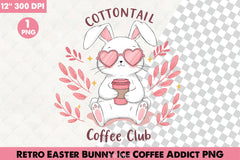 Retro Easter Bunny Iced Coffee Clipart - CraftNest - Digital Crafting and Art