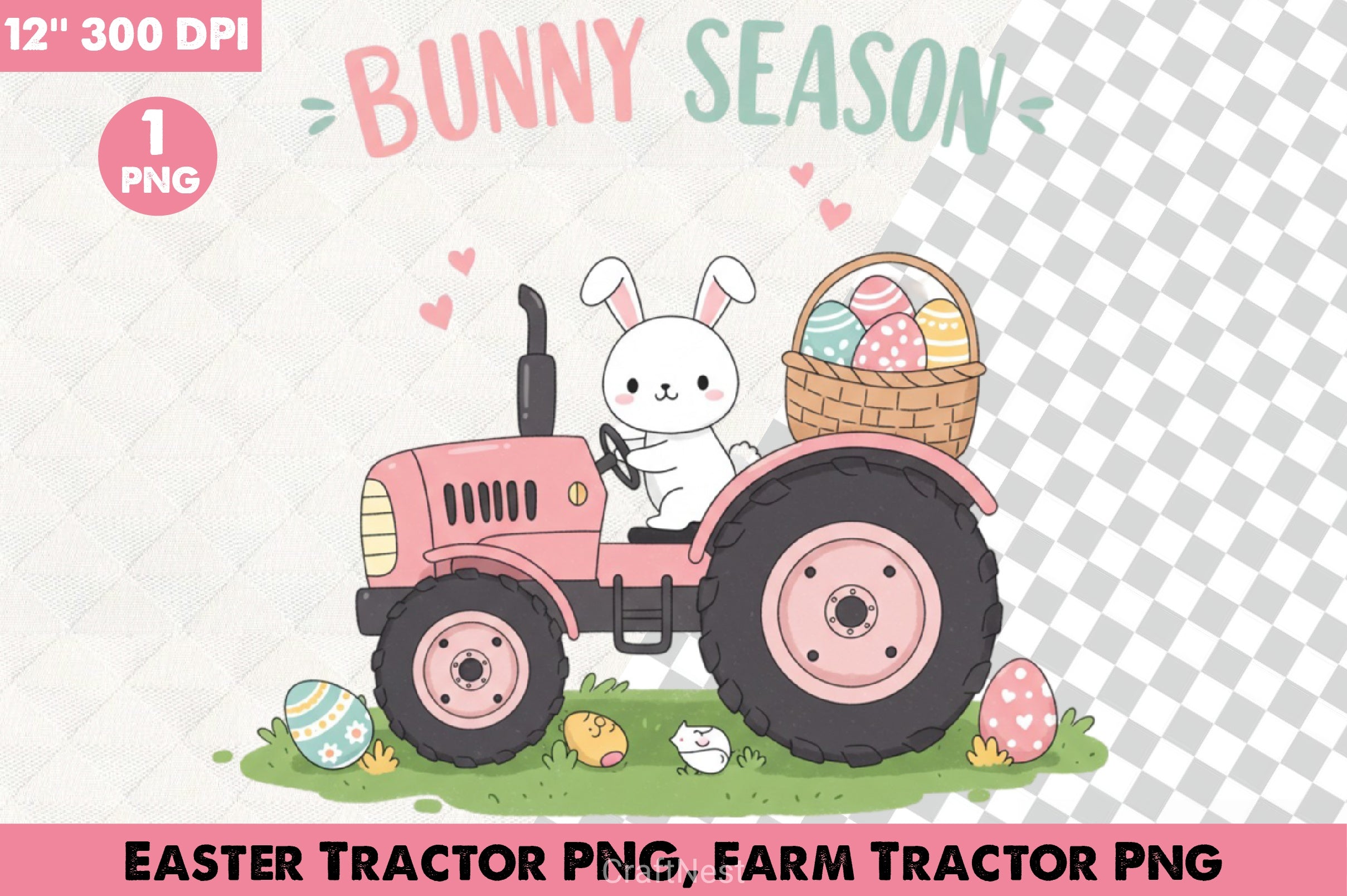 Easter Tractor Farm Clipart Bundle 3 - CraftNest - Digital Crafting and Art