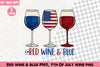 Red Wine & Blue 4th July Clipart Bundle