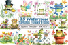 Spring Funny Frog Clipart Bundle 99
