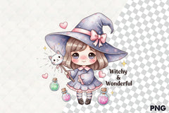Cute Witch Clipart Bundle - CraftNest - Digital Crafting and Art