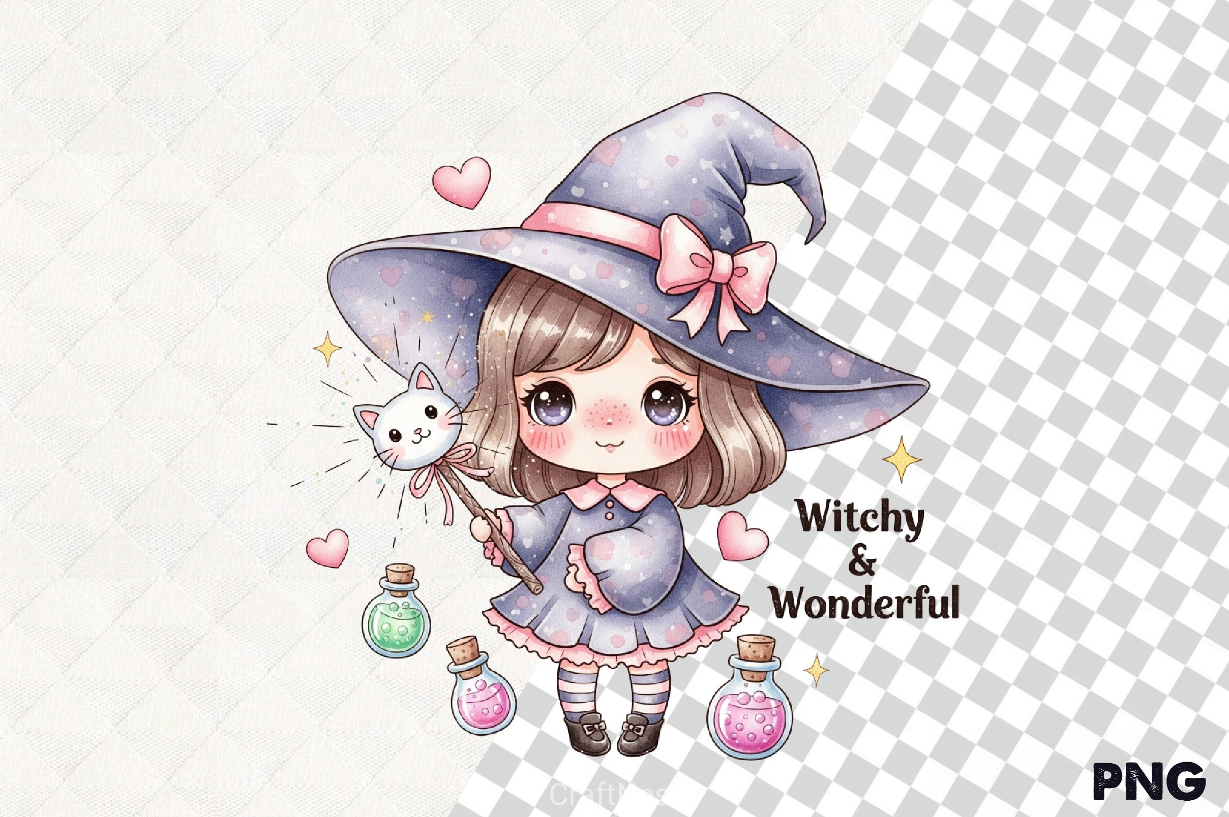 Cute Witch Clipart Bundle - CraftNest - Digital Crafting and Art
