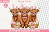 Easter Highland Cow Clipart Bundle