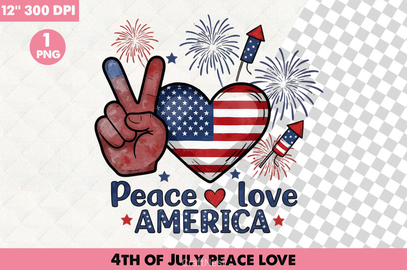 4th of July Peace Love Clipart Bundle - CraftNest - Digital Crafting and Art