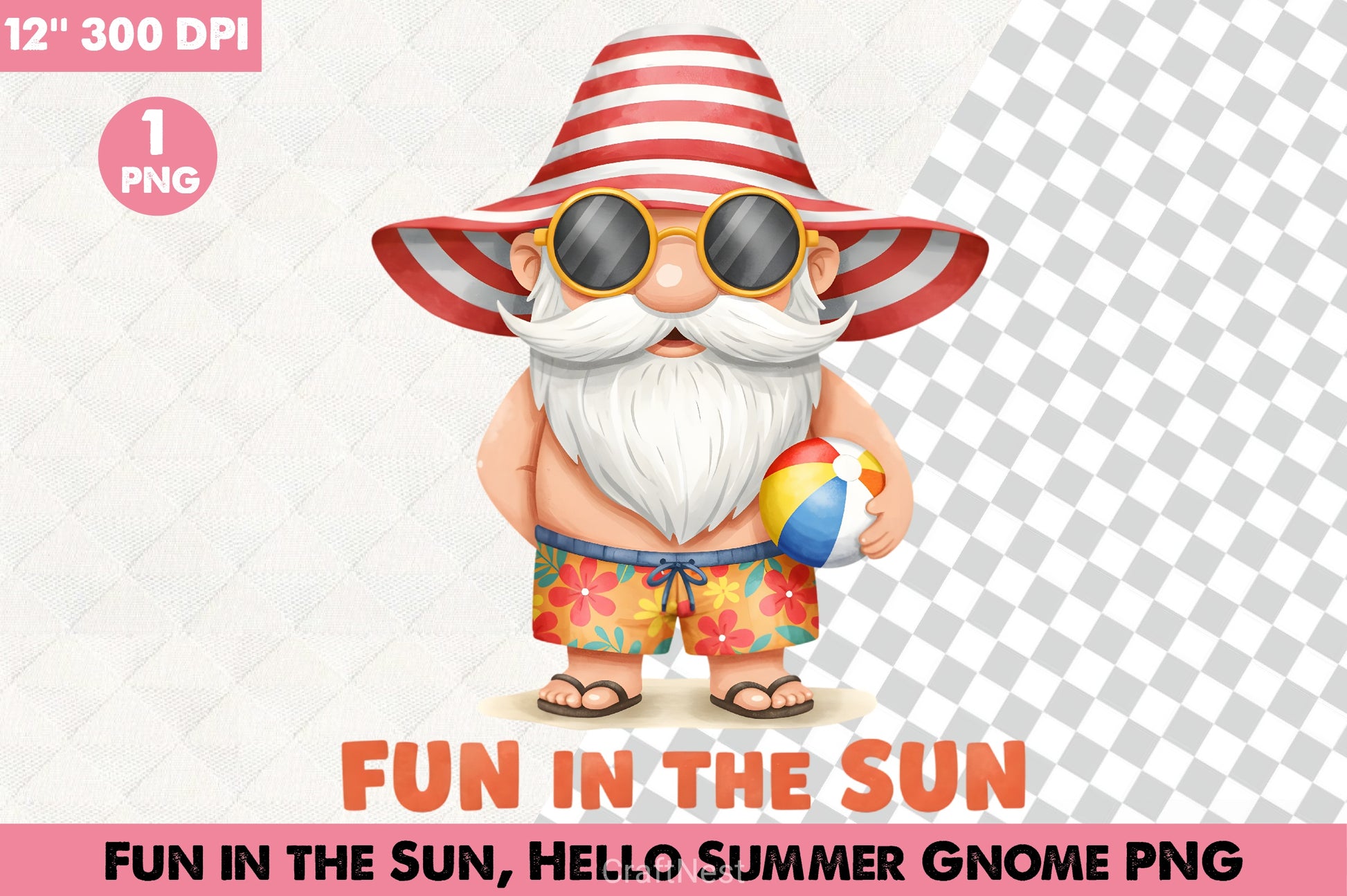 Fun In The Sun: Summer Gnome Clipart Bundle - CraftNest - Digital Crafting and Art