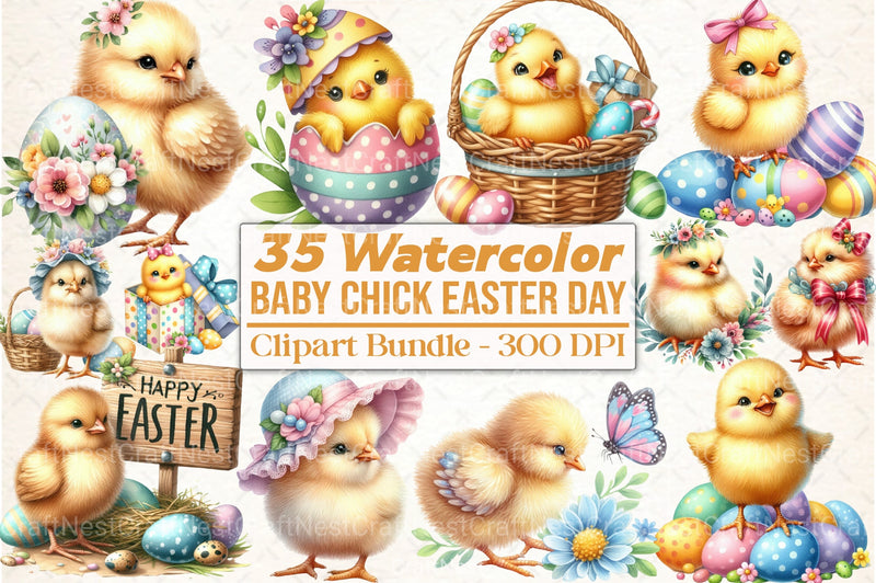Easter Baby Chick Clipart Bundle - CraftNest - Digital Crafting and Art