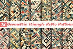 Geometric Triangle Retro Pattern Background Clipart Bundle - CraftNest - Digital Crafting and Art