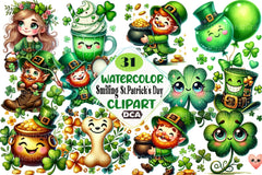 Smiling Cartoon St. Patrick's Day Clipart Bundle - CraftNest - Digital Crafting and Art