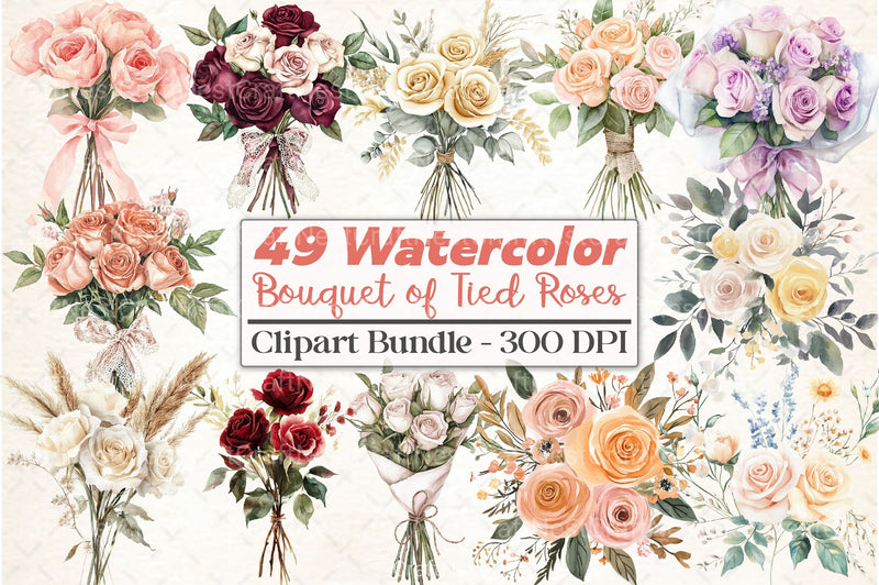 Boho Roses Clipart Bundle - CraftNest - Digital Crafting and Art