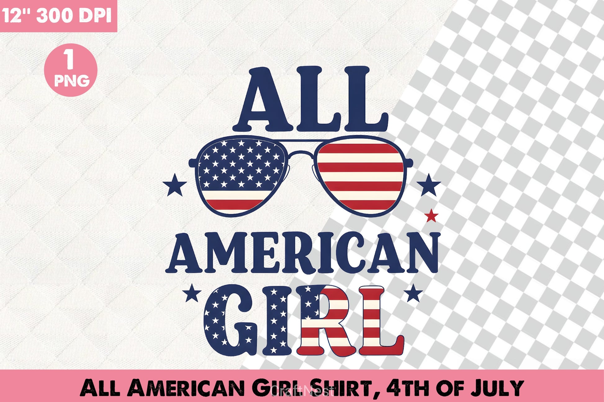 All American Girl Shirt 4th of July Clipart Bundle - CraftNest - Digital Crafting and Art