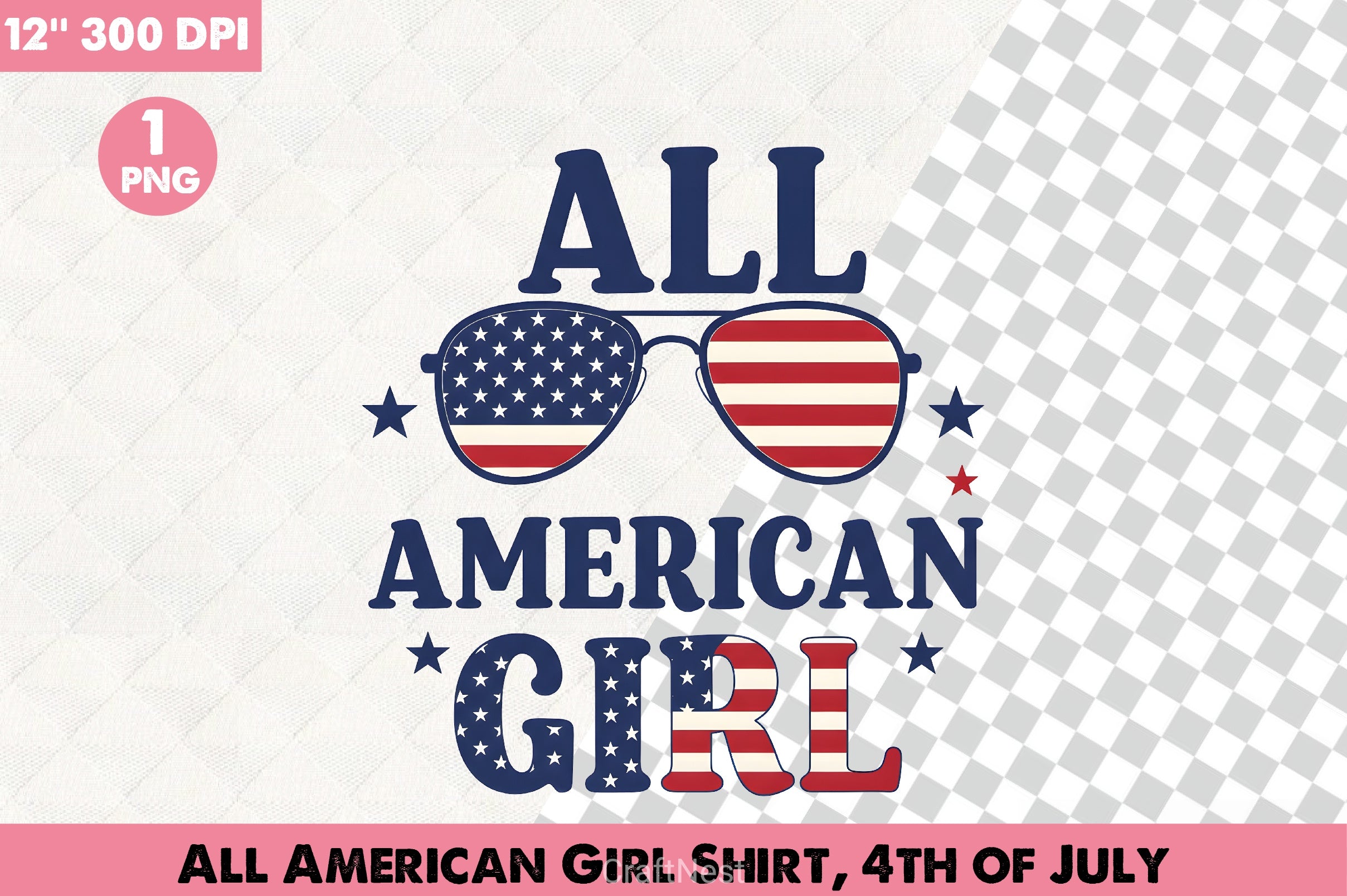 All American Girl Shirt 4th of July Clipart Bundle - CraftNest - Digital Crafting and Art