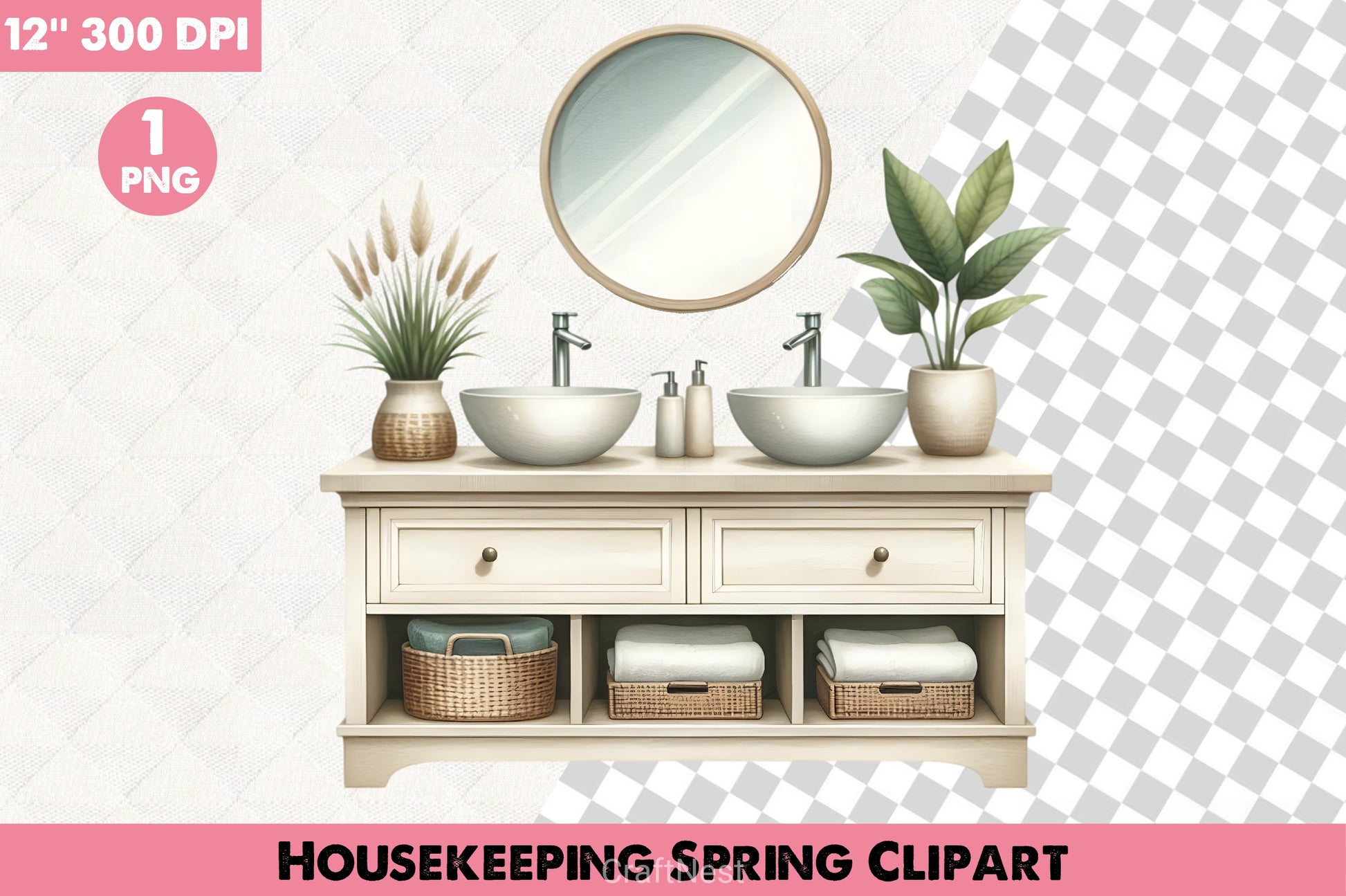 Housekeeping Spring Clipart Bundle - CraftNest - Digital Crafting and Art