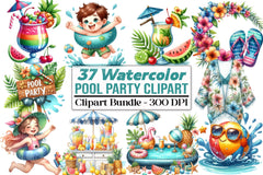 Pool Party Clipart Bundle 99 - CraftNest - Digital Crafting and Art