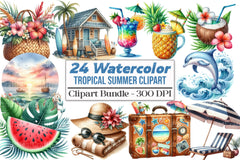 Tropical Summer Vacation Beach Clipart Bundle 99 - CraftNest - Digital Crafting and Art