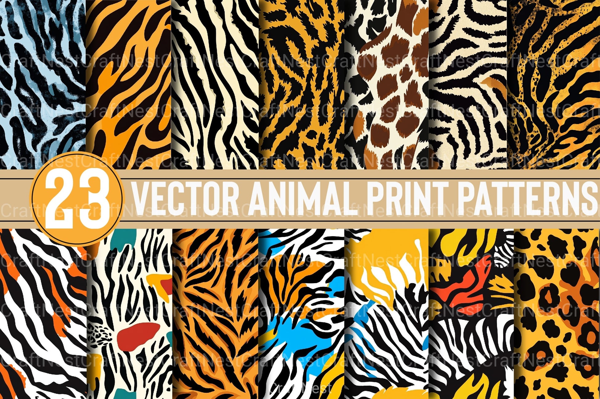 Vector Animal Print Patterns Clipart Bundle - CraftNest - Digital Crafting and Art