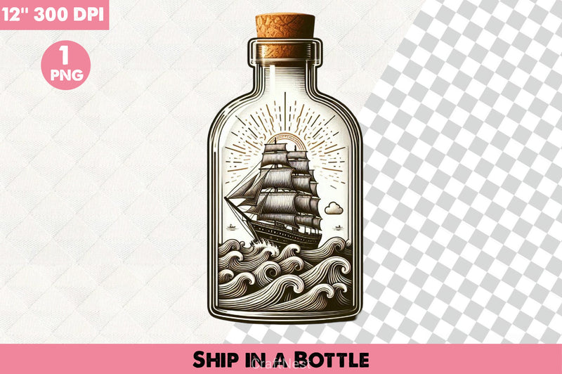 Ship In A Bottle Clipart Bundle - CraftNest - Digital Crafting and Art