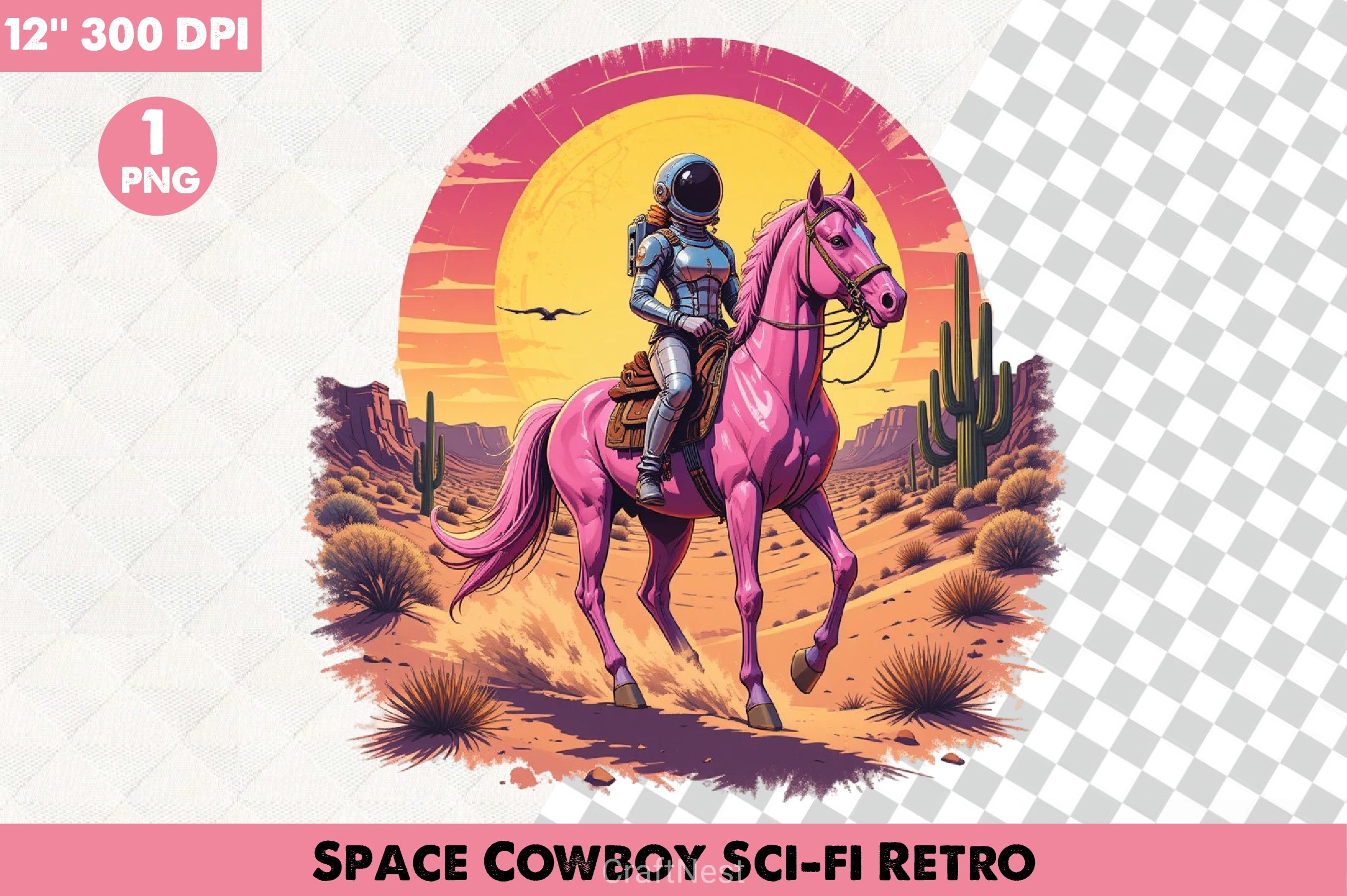 Space Cowboy Retro Sci Fi Clipart Bundle - CraftNest - Digital Crafting and Art