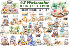 Ocean Sea Shell Clipart Bundle 99 - CraftNest - Digital Crafting and Art