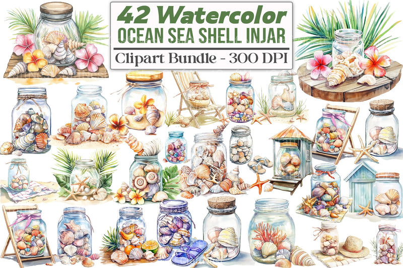 Ocean Sea Shell Clipart Bundle 99 - CraftNest - Digital Crafting and Art