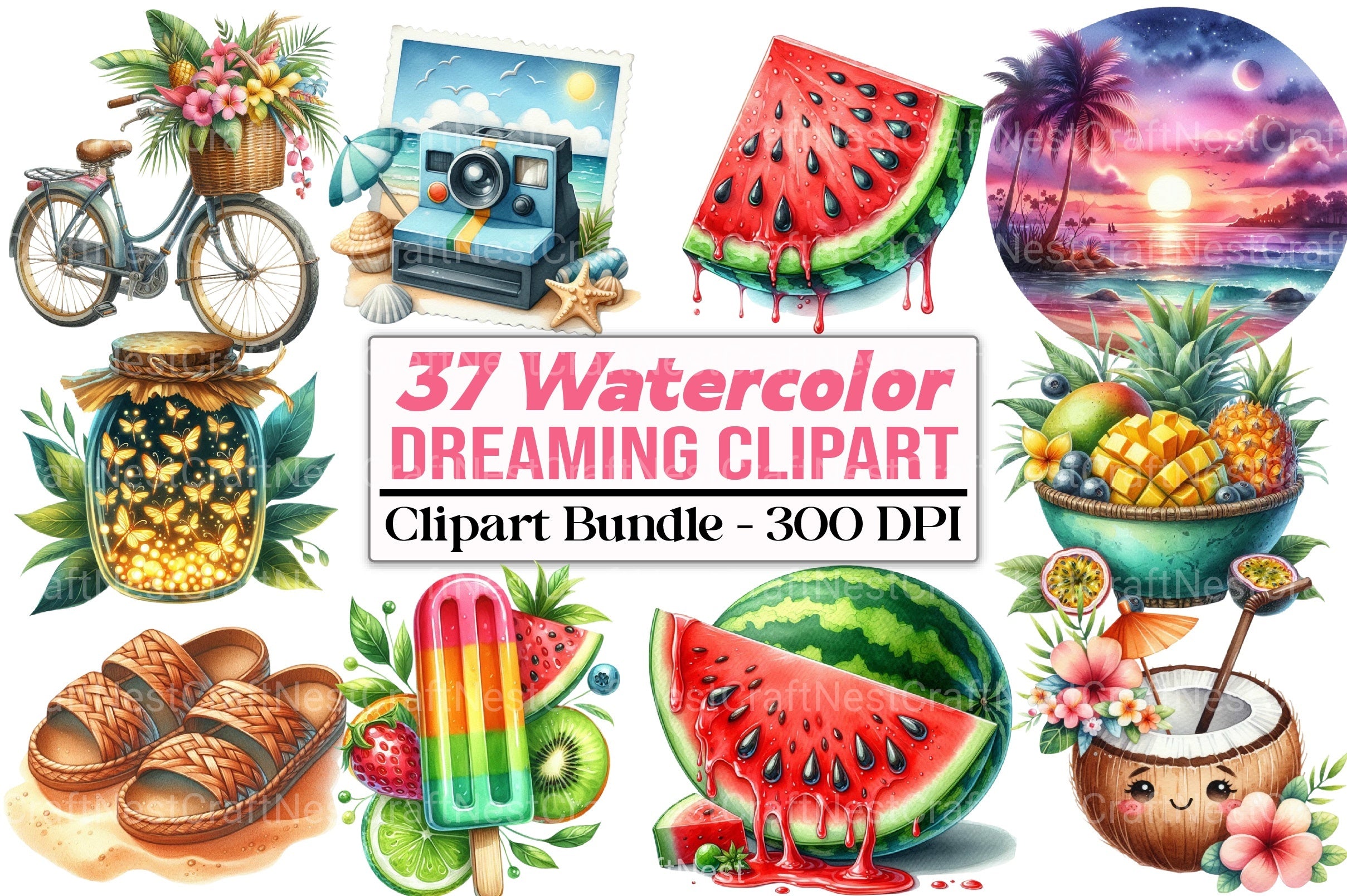 Summer Dreaming Clipart Bundle - CraftNest - Digital Crafting and Art