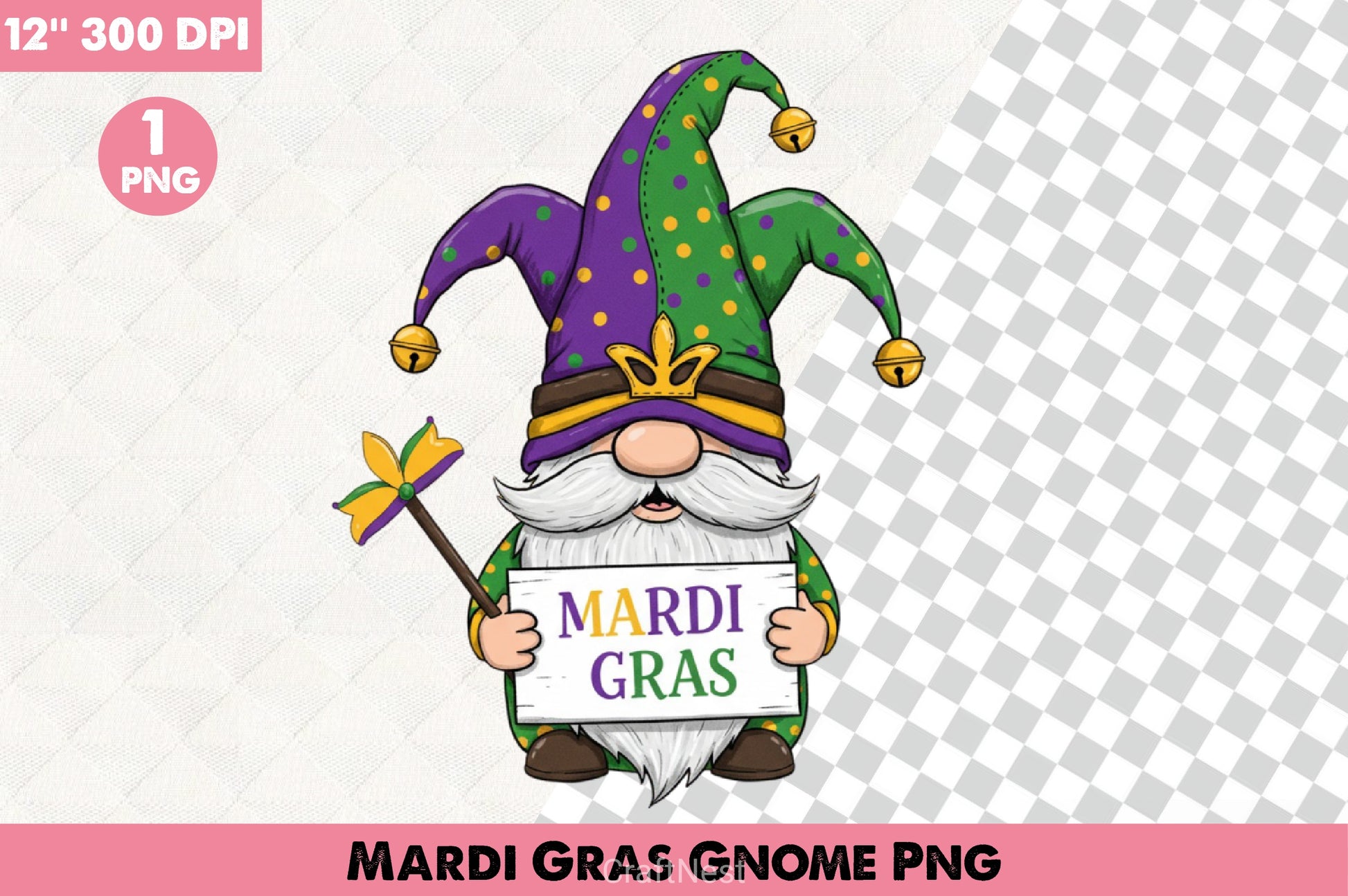 Mardi Gras Gnome Clipart Bundle - CraftNest - Digital Crafting and Art