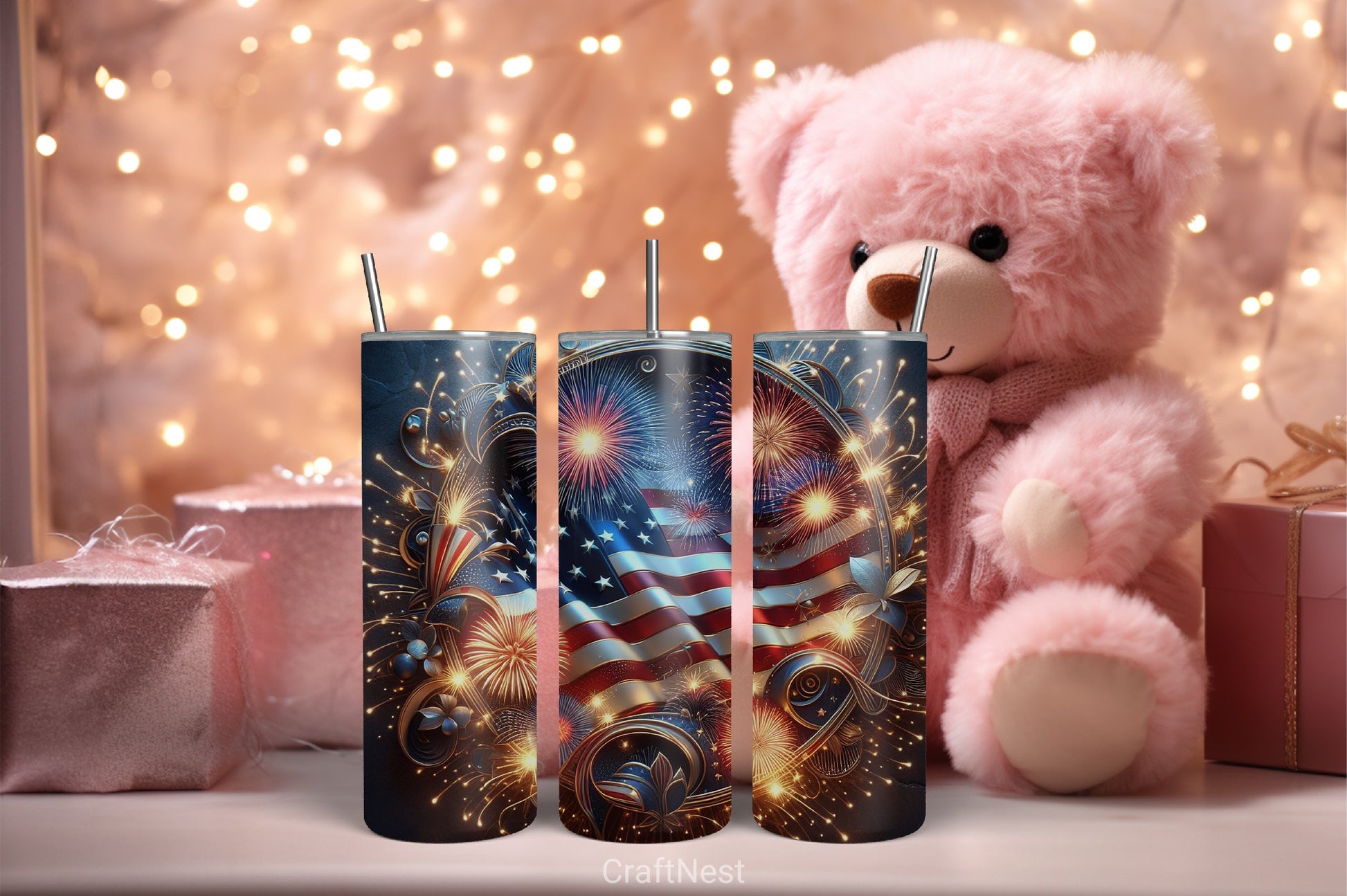 4th of July Tumbler Wrap Bundle 100 - CraftNest - Digital Crafting and Art