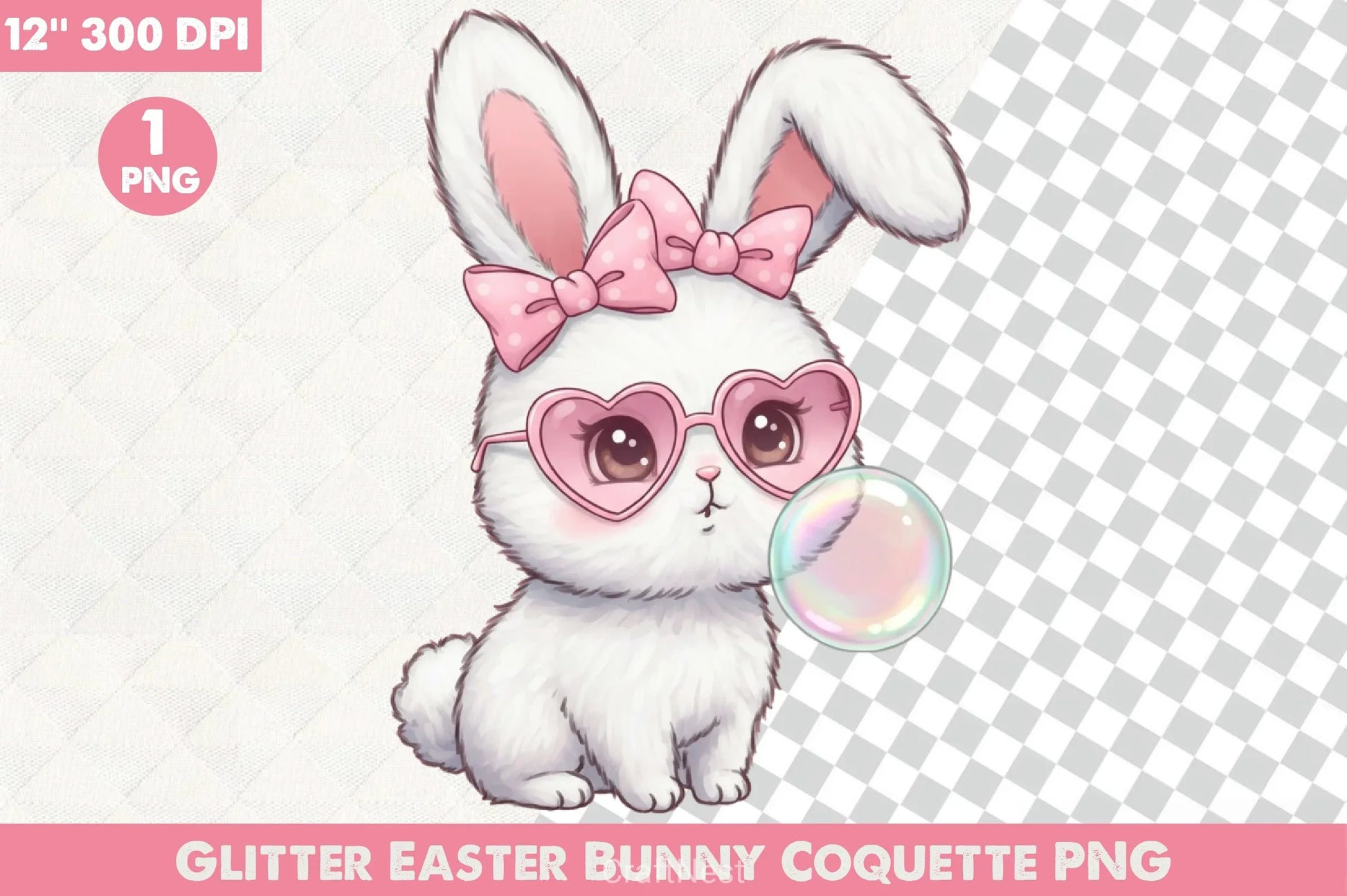 Glitter Easter Bunny Clipart Bundle - CraftNest - Digital Crafting and Art
