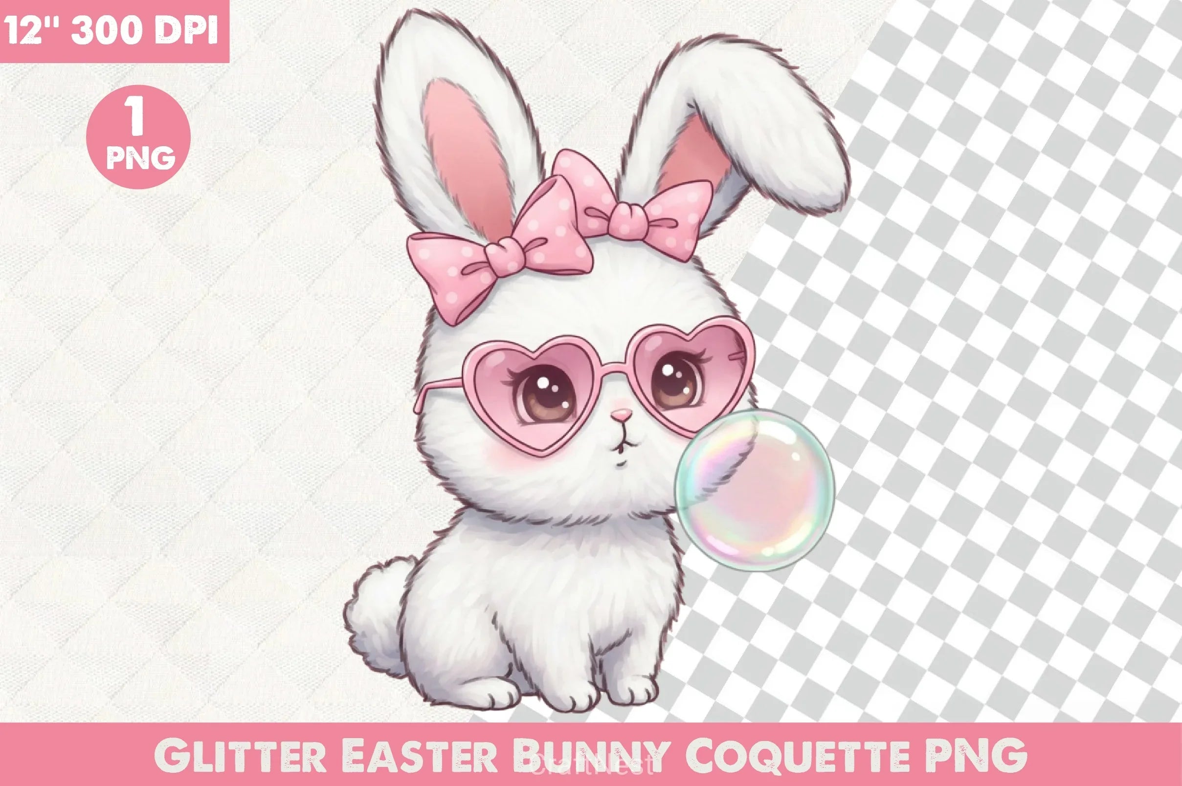 Glitter Easter Bunny Clipart Bundle - CraftNest - Digital Crafting and Art