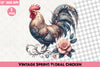 Vintage Spring Floral Chicken Clipart Bundle 4