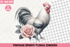 Vintage Spring Floral Chicken Clipart Bundle 2