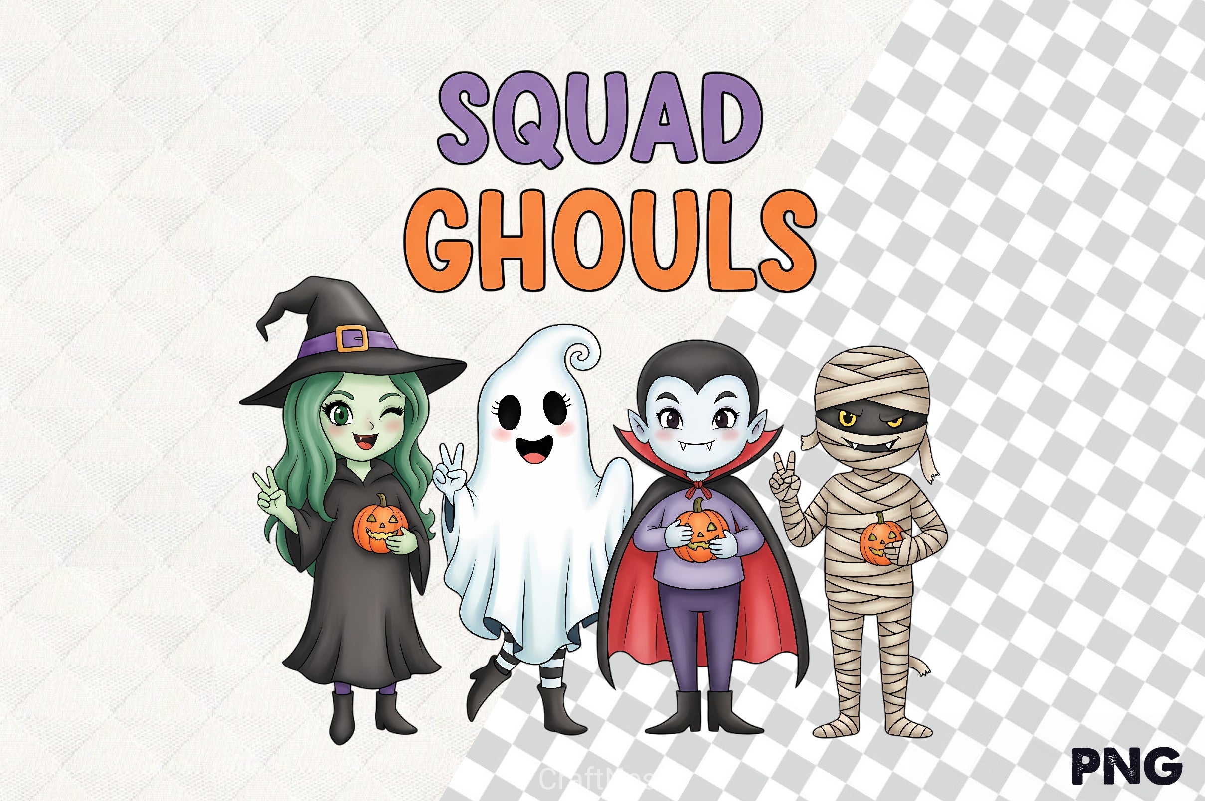 Squad Ghouls Halloween Clipart Bundle - CraftNest - Digital Crafting and Art