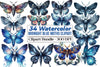 Midnight Blue Moths Clipart Bundle