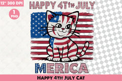 Happy 4th July Cat Clipart Bundle - CraftNest - Digital Crafting and Art