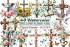 Cross Religious Floral Clipart Bundle 1