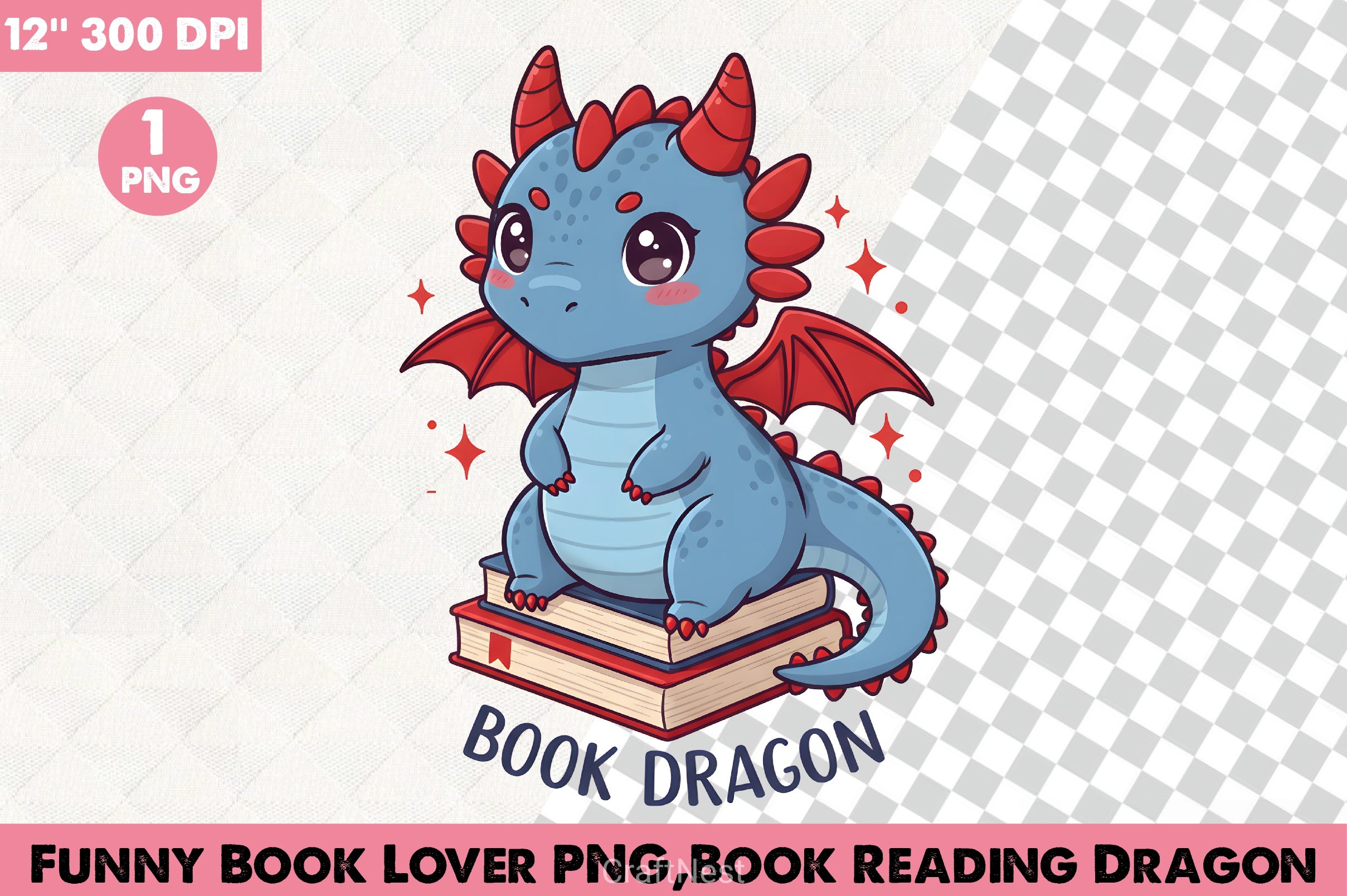 Funny Book Lover Dragon Clipart Bundle - CraftNest - Digital Crafting and Art