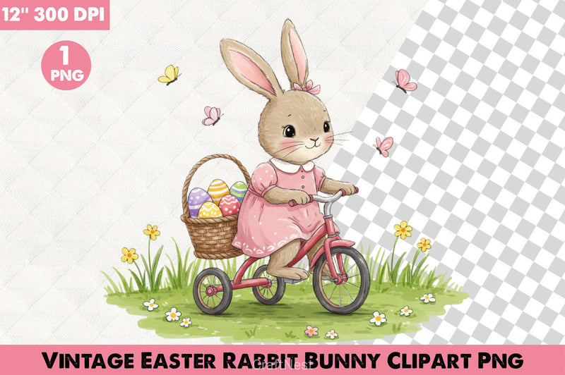 Vintage Easter Bunny Clipart Bundle 32 - CraftNest - Digital Crafting and Art