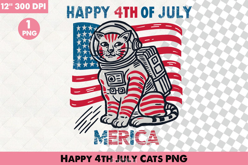 Happy 4th July Cats Clipart Bundle - CraftNest - Digital Crafting and Art