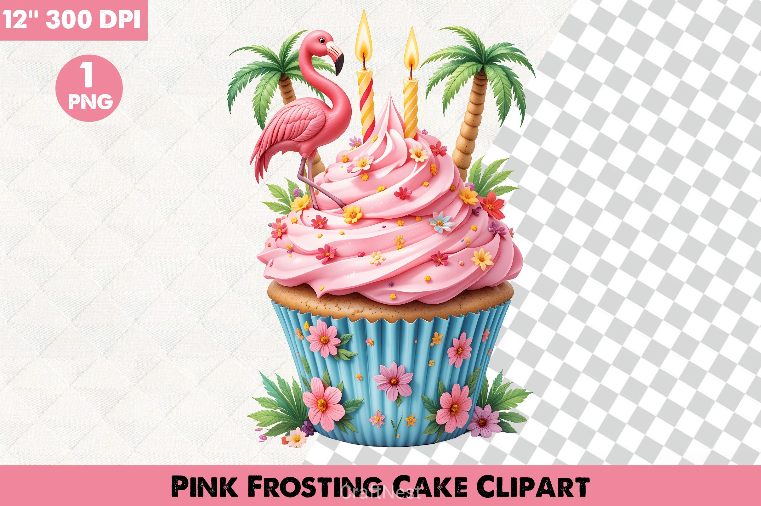 Pink Frosting Cake Clipart Bundle - CraftNest - Digital Crafting and Art