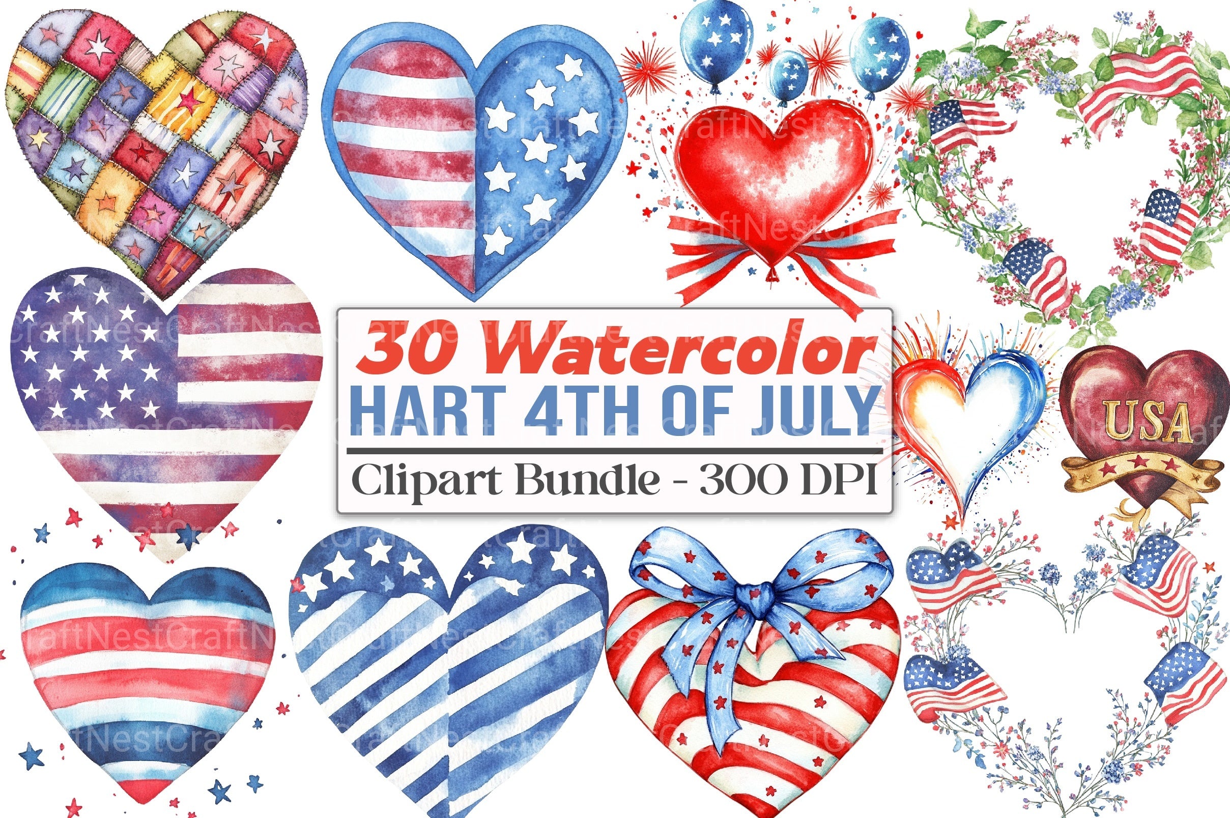 4th of July Clipart Bundle 20 - CraftNest - Digital Crafting and Art