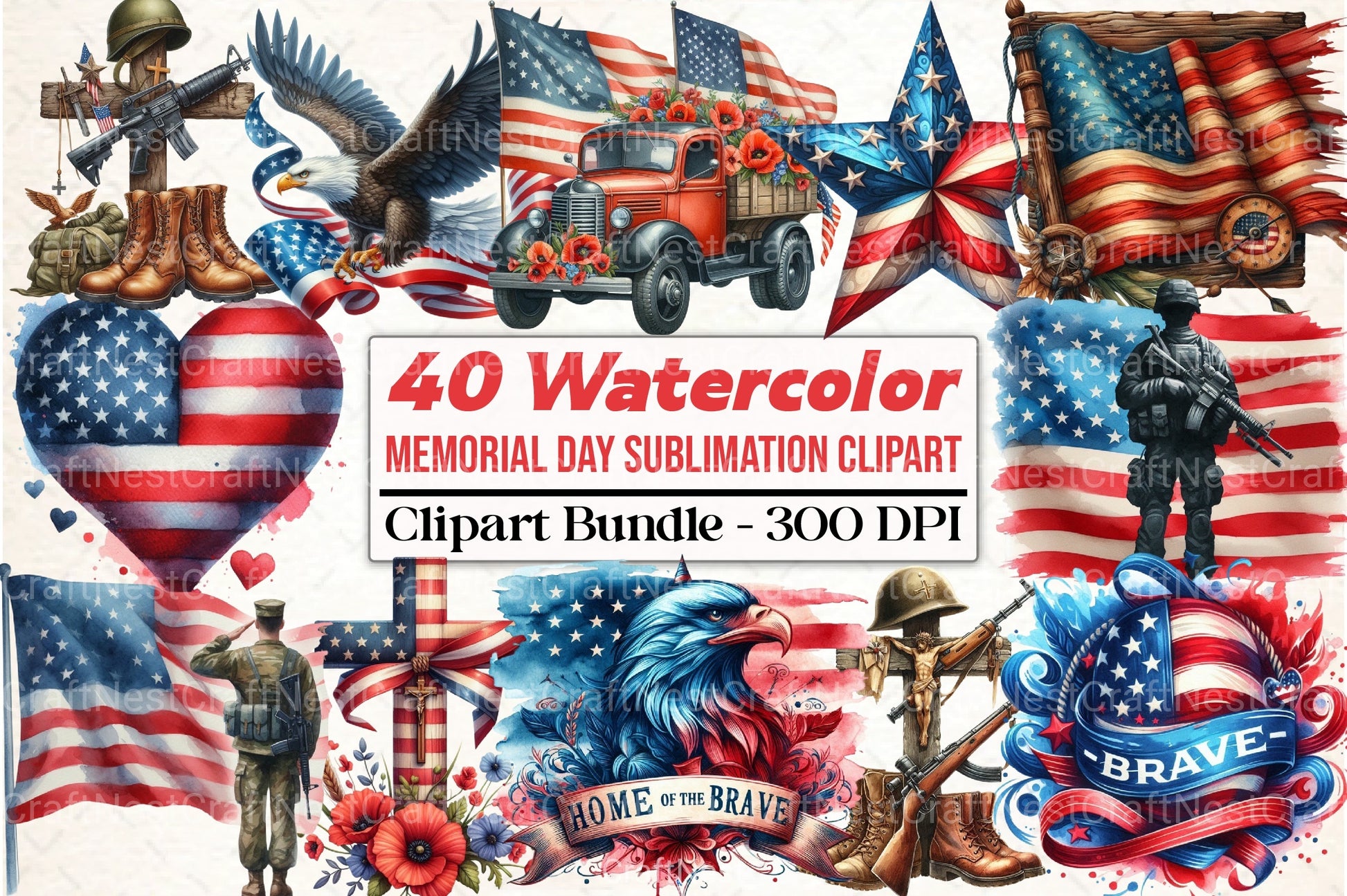 Memorial Day Clipart Bundle 121 - CraftNest - Digital Crafting and Art