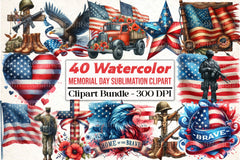 Memorial Day Clipart Bundle 121 - CraftNest - Digital Crafting and Art