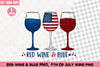Red Wine & Blue 4th of July Clipart Bundle