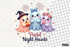 Pastel Kawaii Halloween Ghosts Clipart Bundle - CraftNest - Digital Crafting and Art